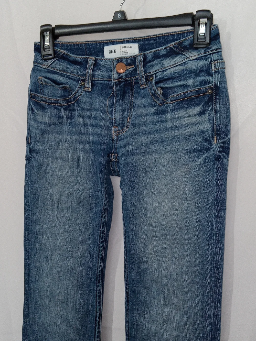 BKE Jeans Women 24x29 Blue Stella Low Rise Slim Fit Bootcut Distressed Western